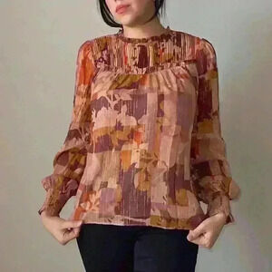 High Neck Golden Blouse